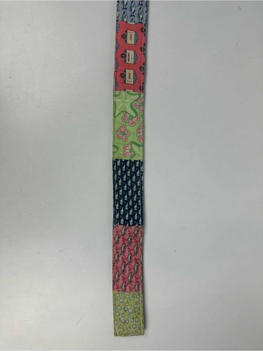 Vineyard Vines PatchworkNantucket D-Ring Fabric Belt in Pink, Blue, Green